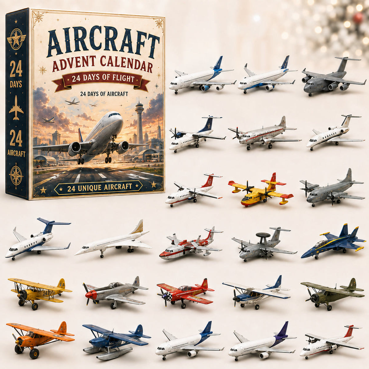 Airplane Advent Calendar 2026 - 24 Model Airplanes