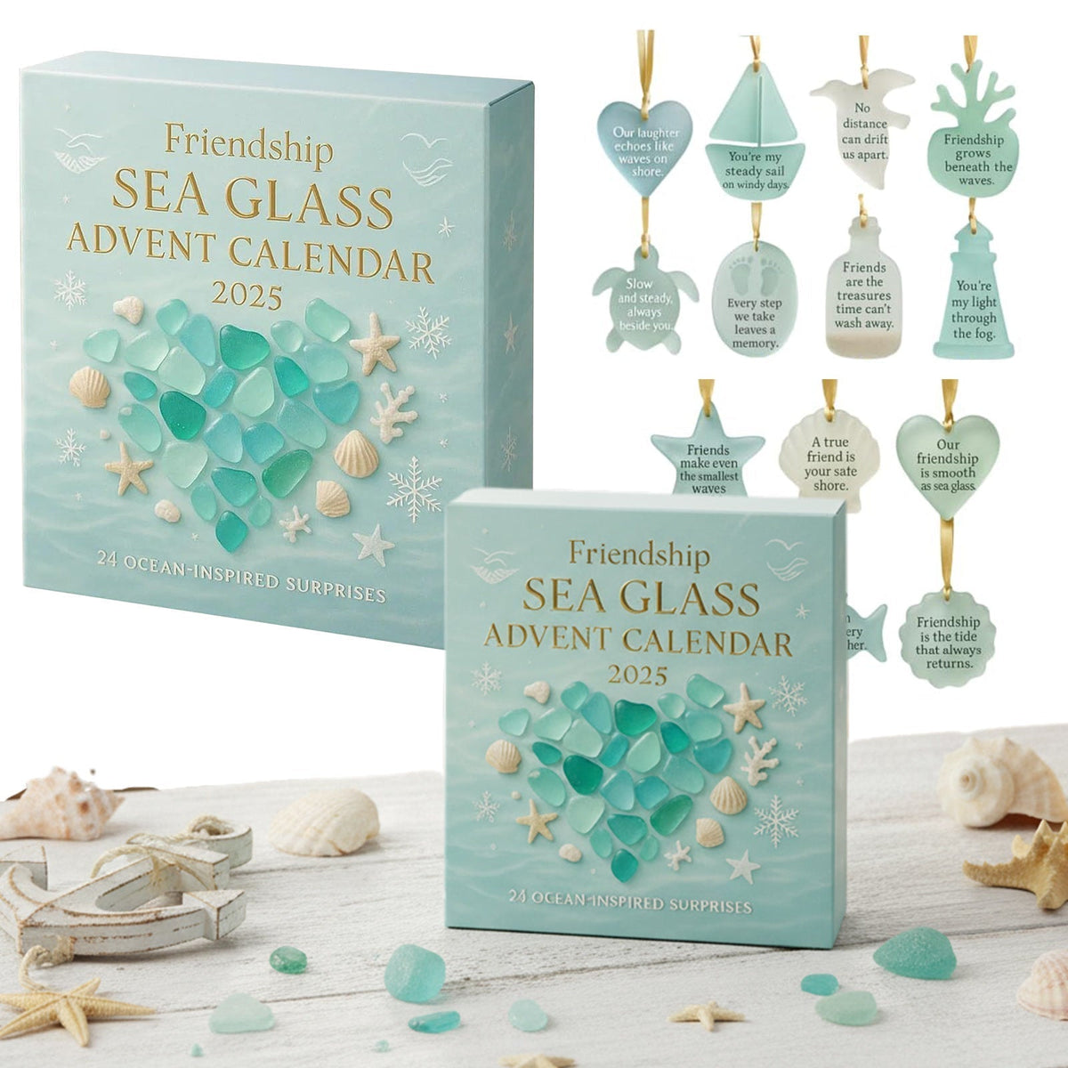 Friendship Sea Glass Advent Calendar - 24 Sea Glass Keepsakes