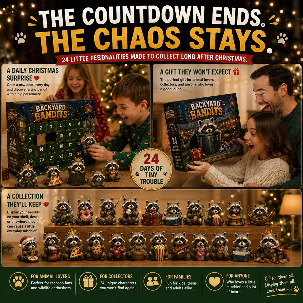 Raccoon Advent Calendar 2026 - 24 Mischievous Raccoon Figurines