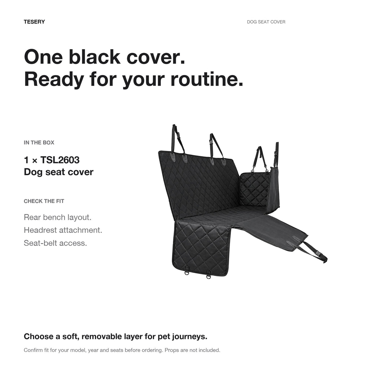 Waterproof Dog Seat Cover for Back Seat for Model 3/Y/S/X/Cybertruck