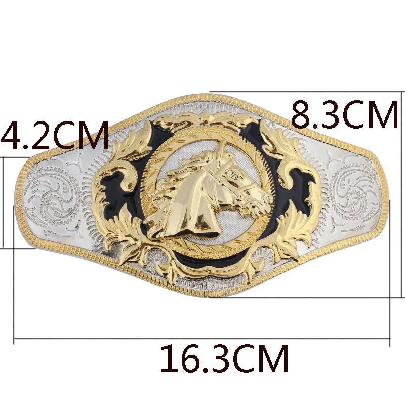Western Belt Buckle Gold Large for Men