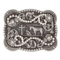 Western Cowboy Horse with Rhinestone Large Belt Buckle