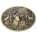 Western Deer Buck Belt Buckle Oval Hunting Wildlife Outdoors