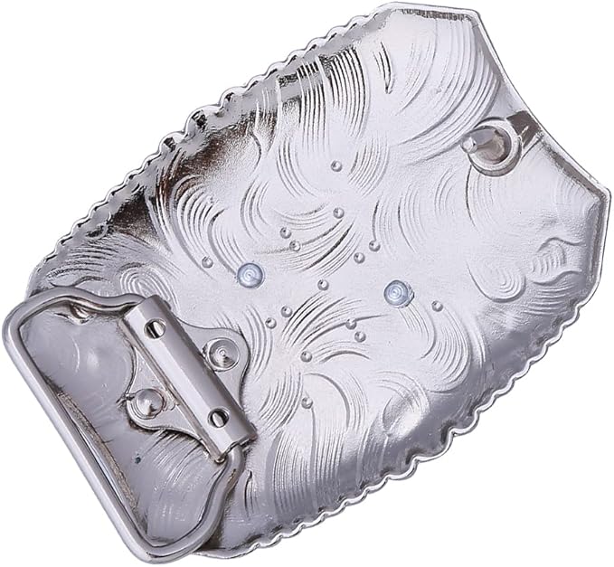 Western Initial Belt Buckle with Turquoise and Gold Silver Engraving