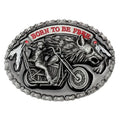 Western Wolf and Motorcycle Belt Buckle
