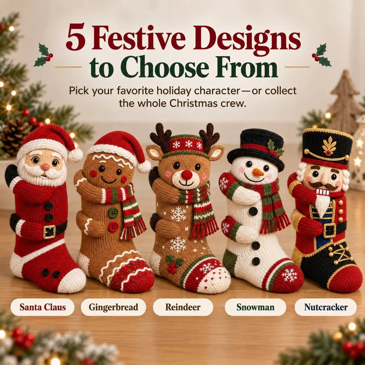 3D Hugging Christmas Socks - Cute Socks with Arms, Cozy and Festive