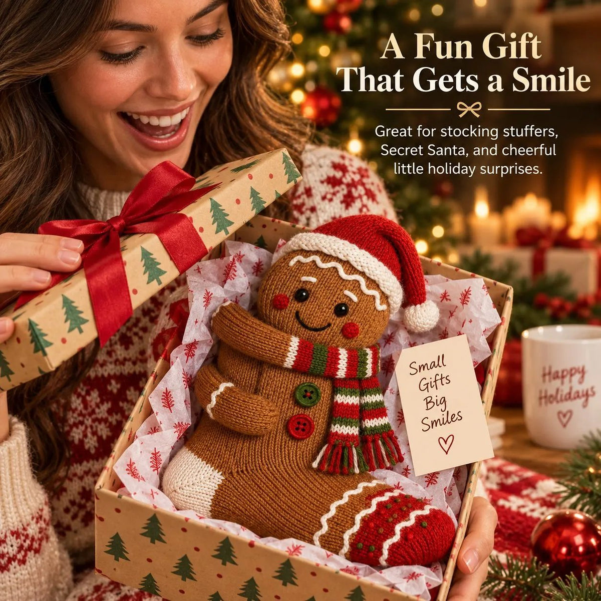 3D Hugging Christmas Socks - Cute Socks with Arms, Cozy and Festive