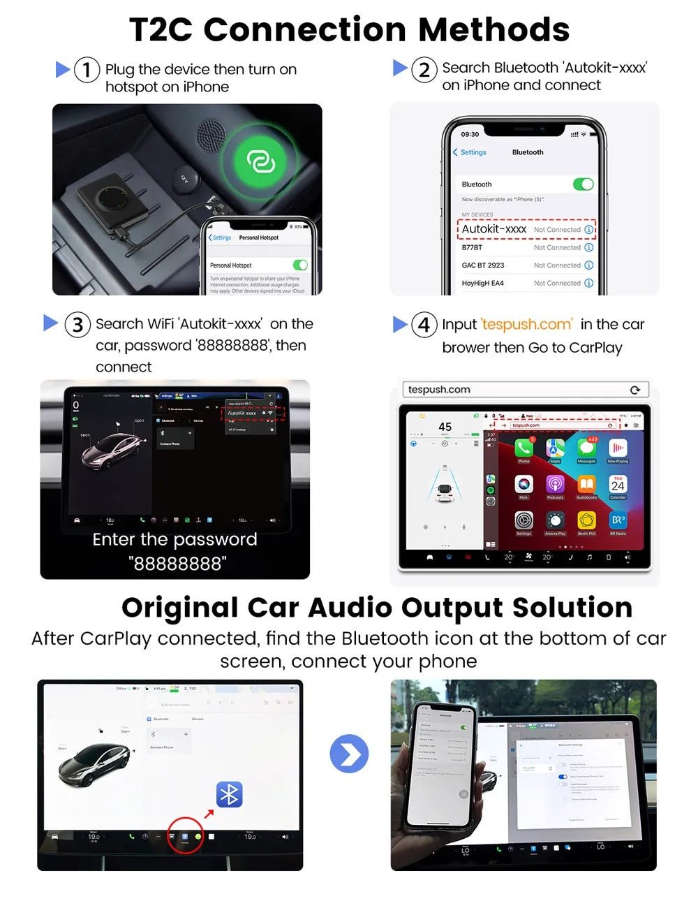 Wireless Apple CarPlay Adapter for Tesla | Sikunuo