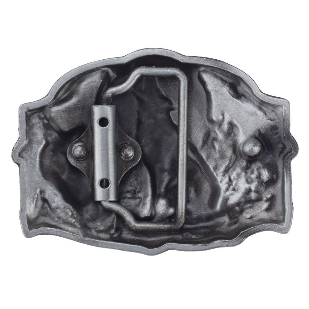 Wolf Howling Moon Belt Buckle