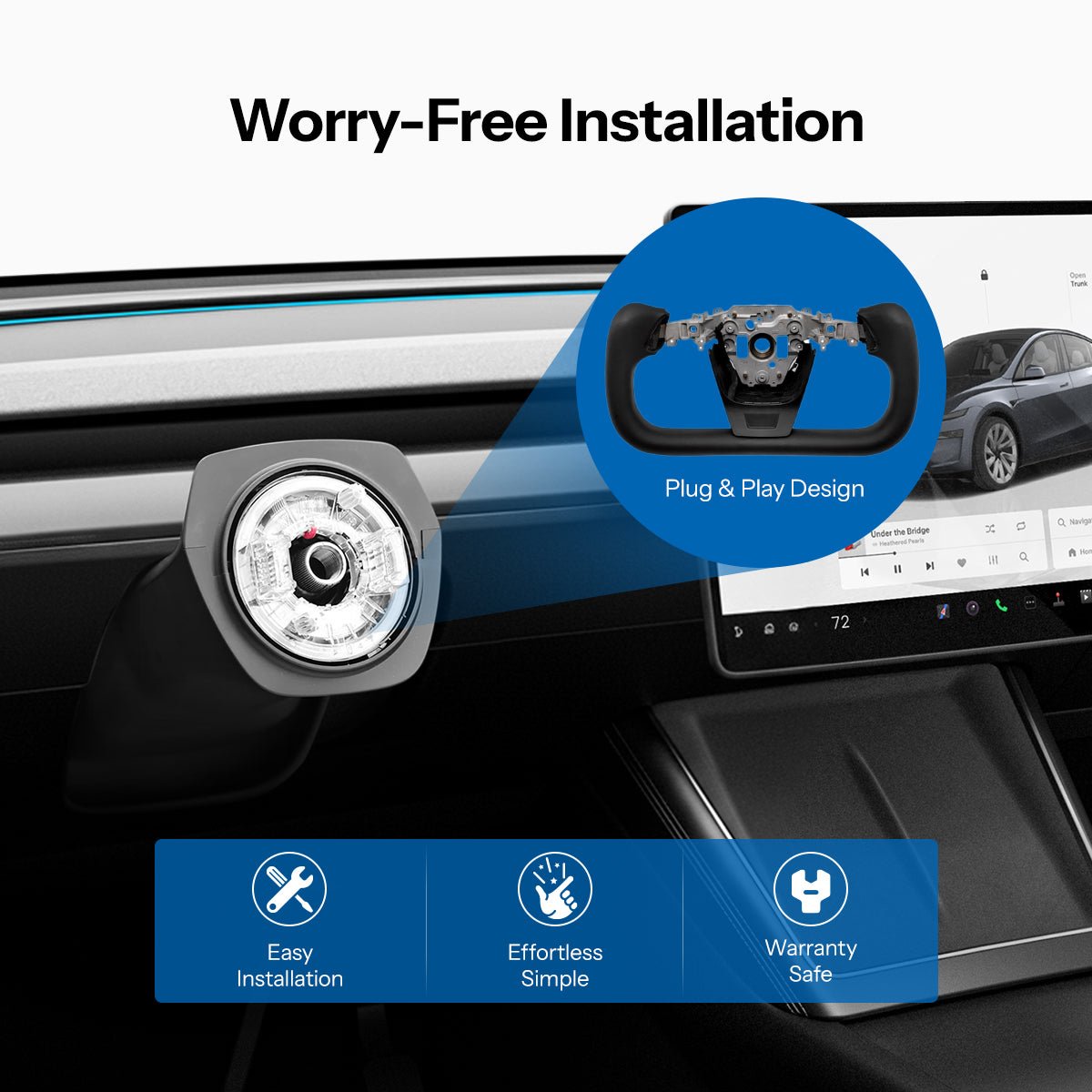 Yoke Steering Wheel for Model Y Juniper / Model 3 Highland【Inspired by Model S/X】