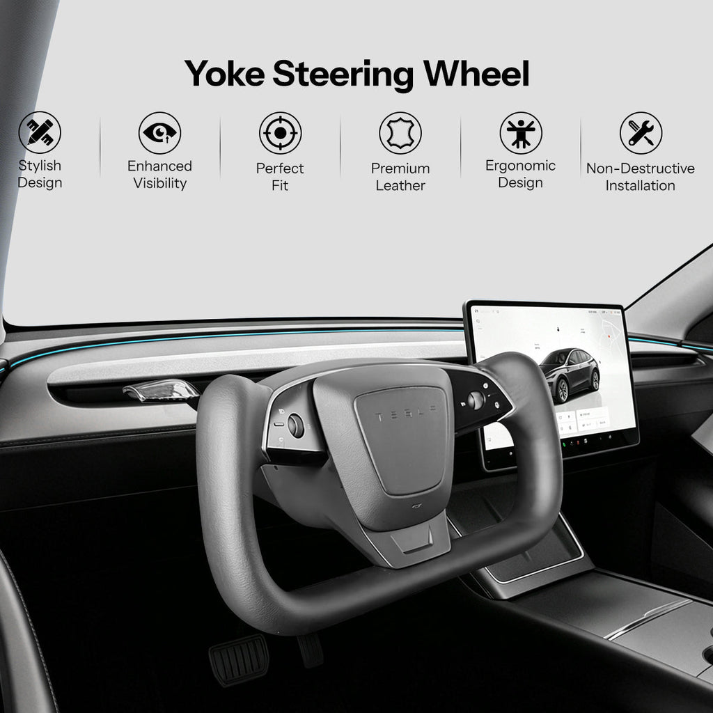 Yoke Steering Wheel for Model Y Juniper / Model 3 Highland【Inspired by Model S/X】