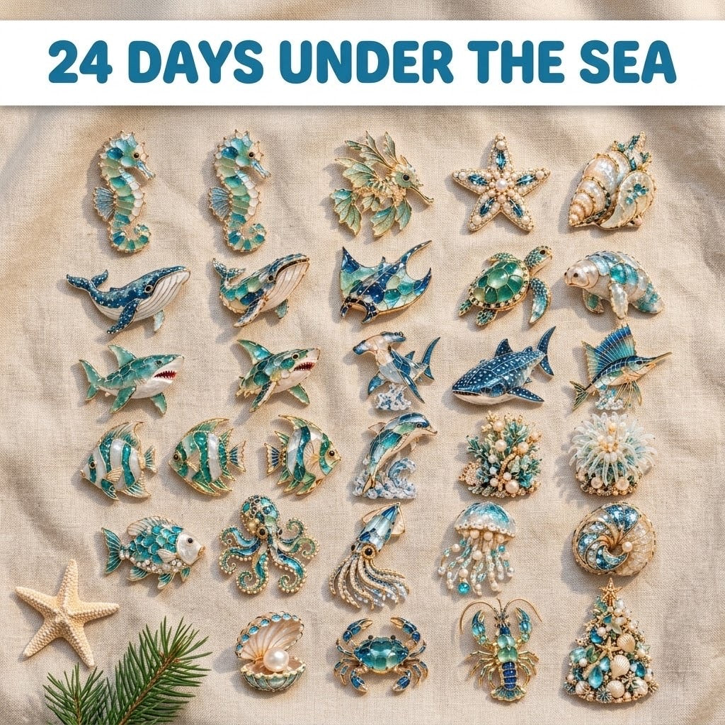 Sea Glass Coastal Christmas Advent Calendar 2026 - 24 Days of Ocean Treasures