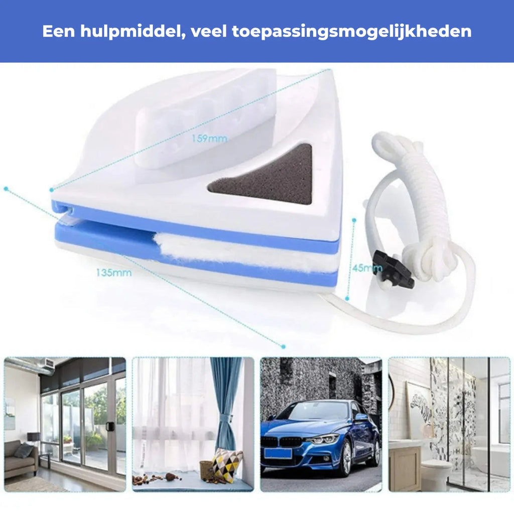 Sikunuo | Magnetic Window Cleaner — double-sided glass cleaning device with safety lock